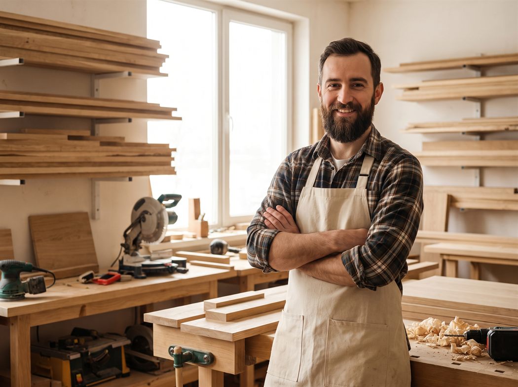 Monteur von Treuemontage in der Werkstatt